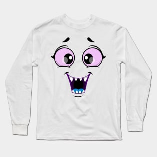 Funny creepy monster face Long Sleeve T-Shirt